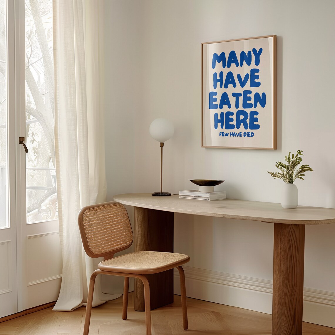 Funny Kitchen Typography Poster, Navy Blue Wall Decor - Image 3