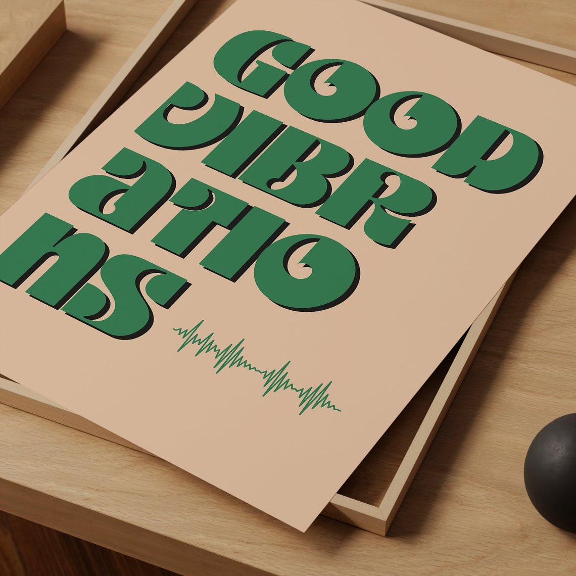 Beach Boys Good Vibrations 60s Retro Green Song Lyric Poster - Image 3