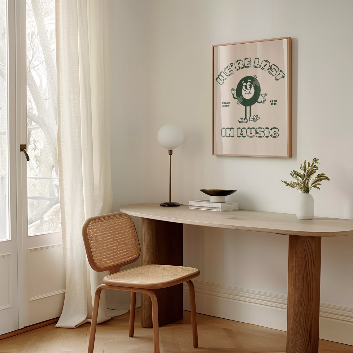 Were Lost in Music Retro Vinyl Record Mascot Poster for Music Rooms - Image 4