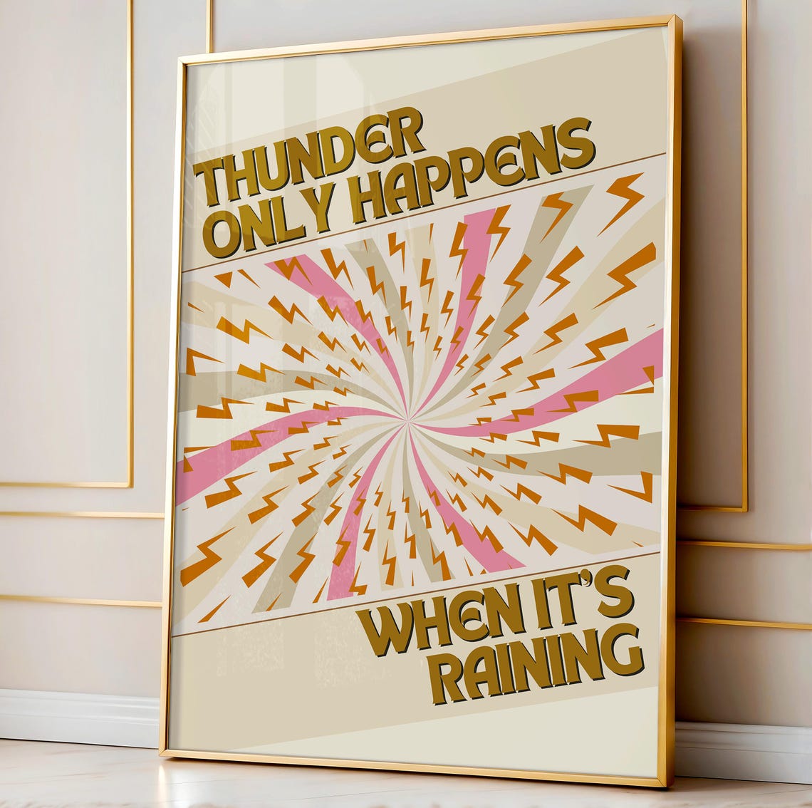 Fleetwood Mac Dreams Thunder Only Happens Lightning Lyric Poster