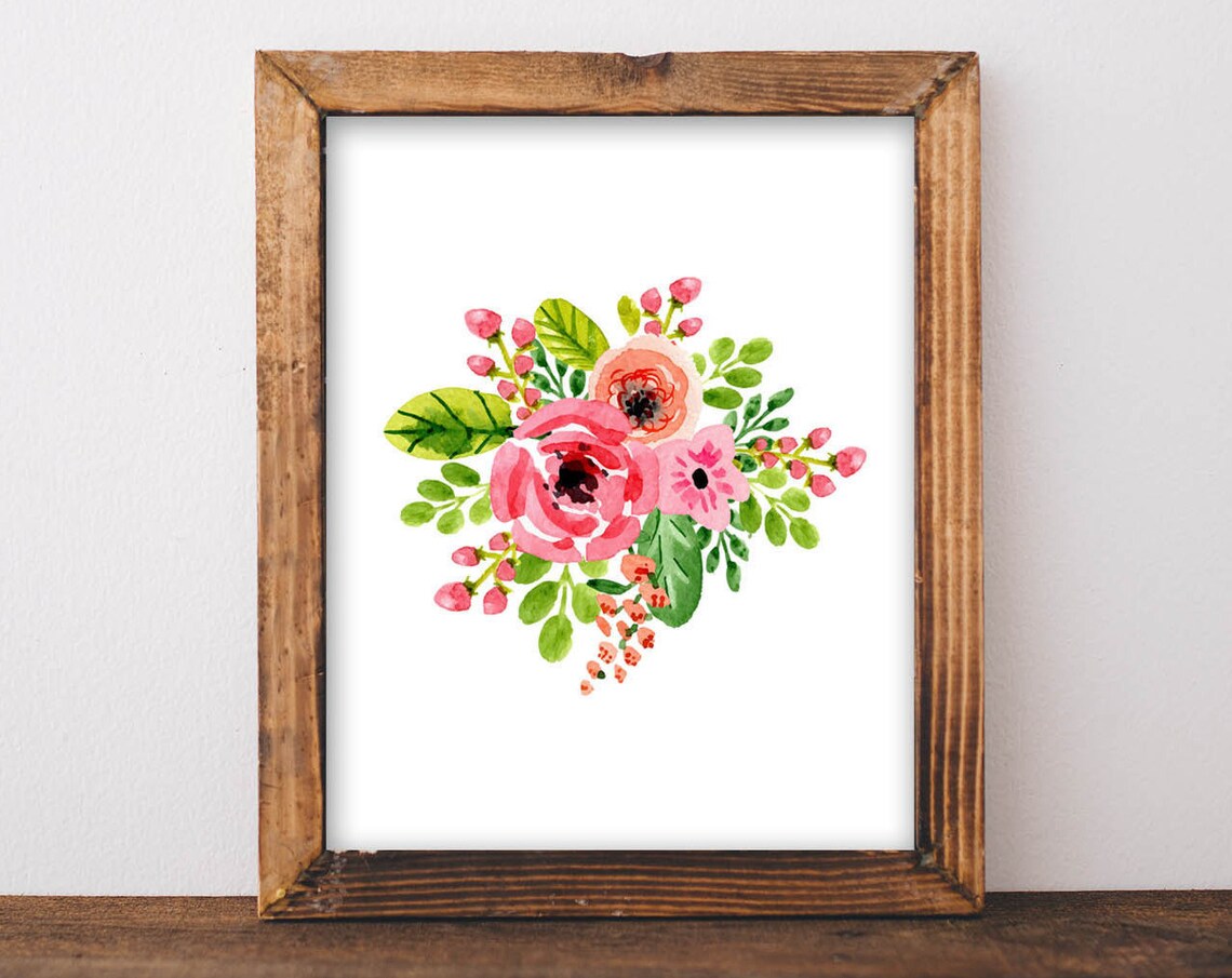 Floral Art Bouquet Nursery Decor Art Print