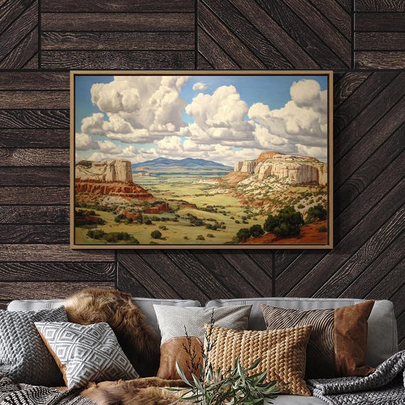 Southwestern Desert Cliffs Under Towering Clouds