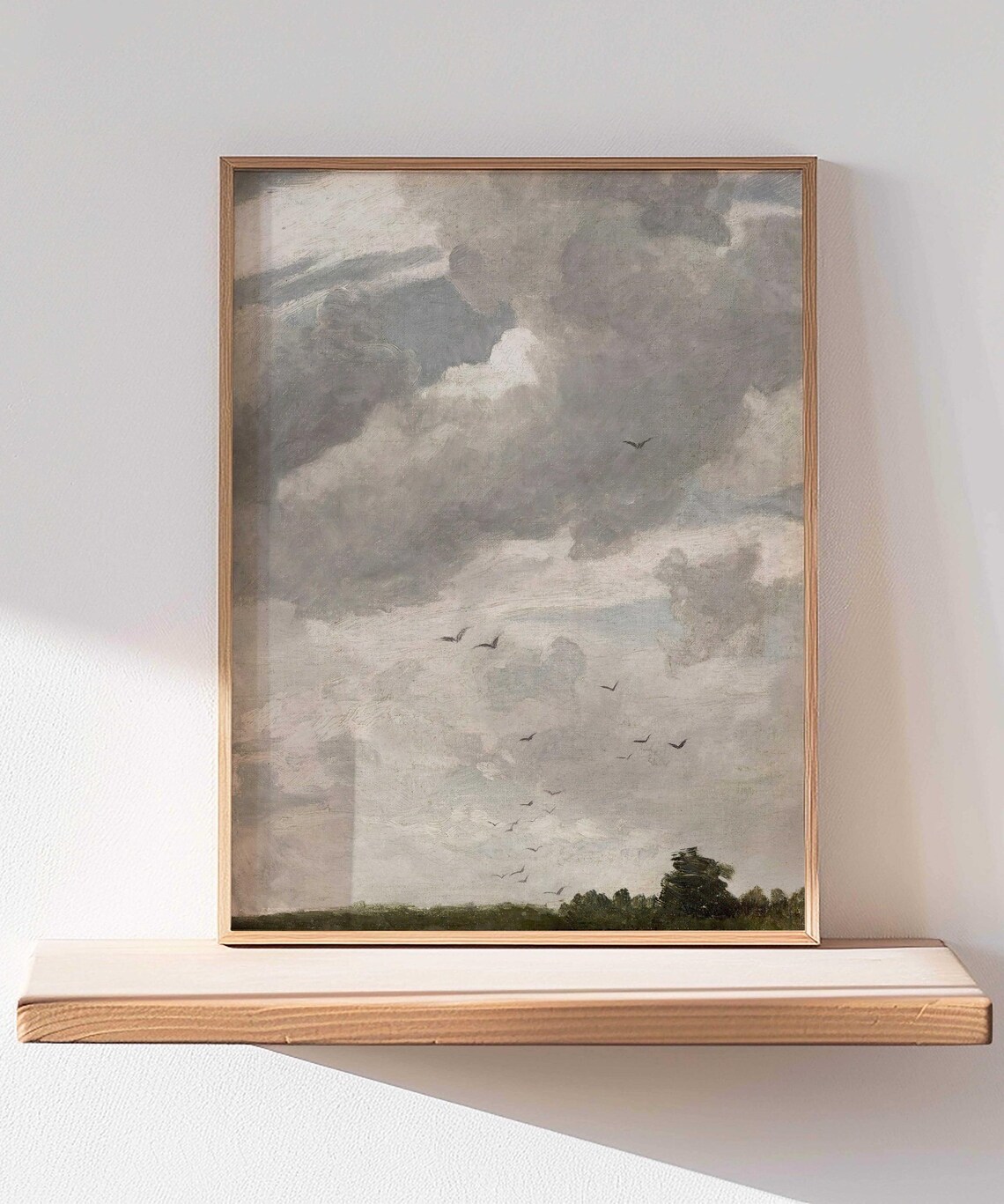 Vintage Cloudscape, Romantic Sky And Birds Study - Image 2