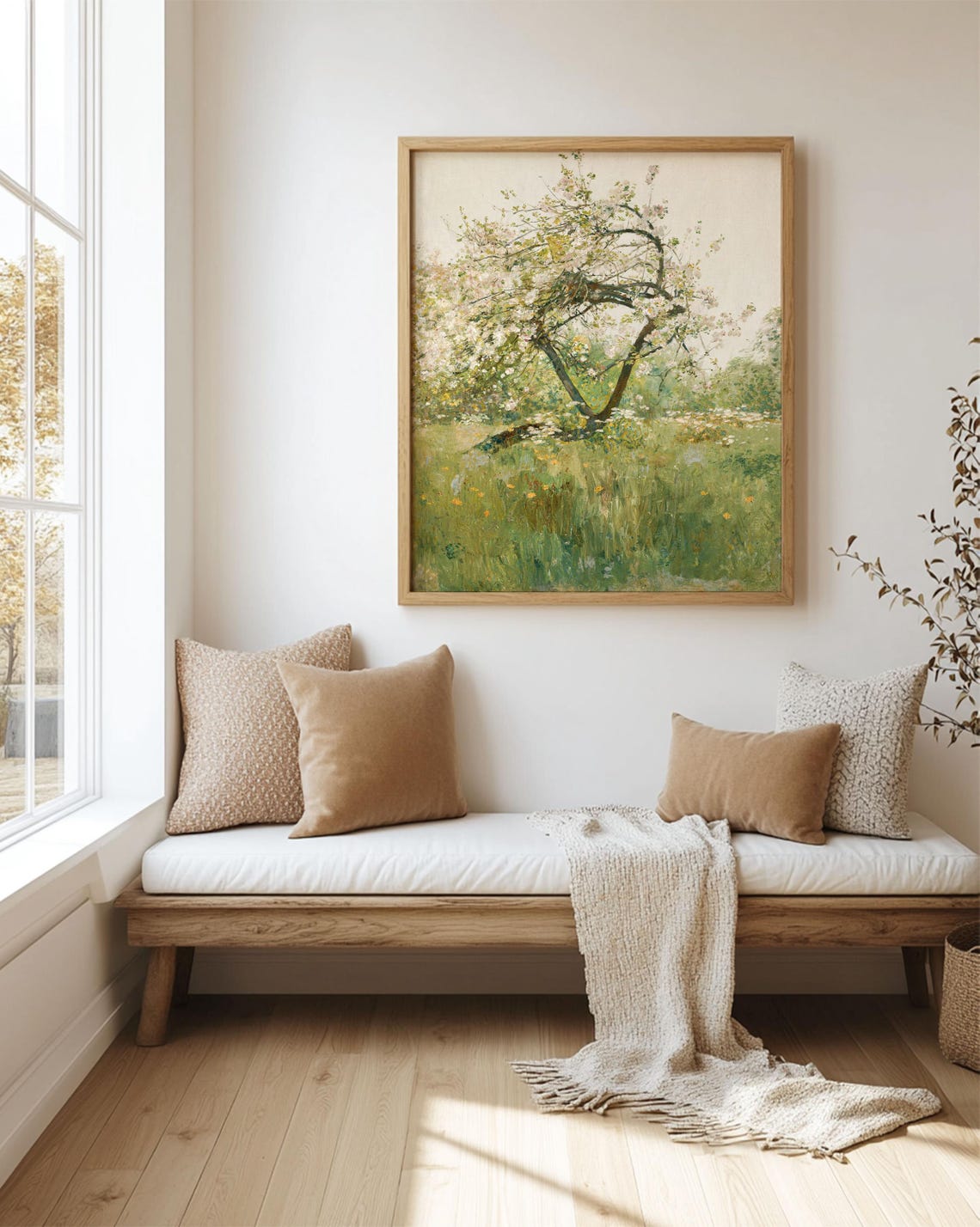 Vintage Orchard Tree Wall Art Impressionist Peach Blossoms Spring Garden Home Decor Vivid Art Print Ch 109 - Image 2