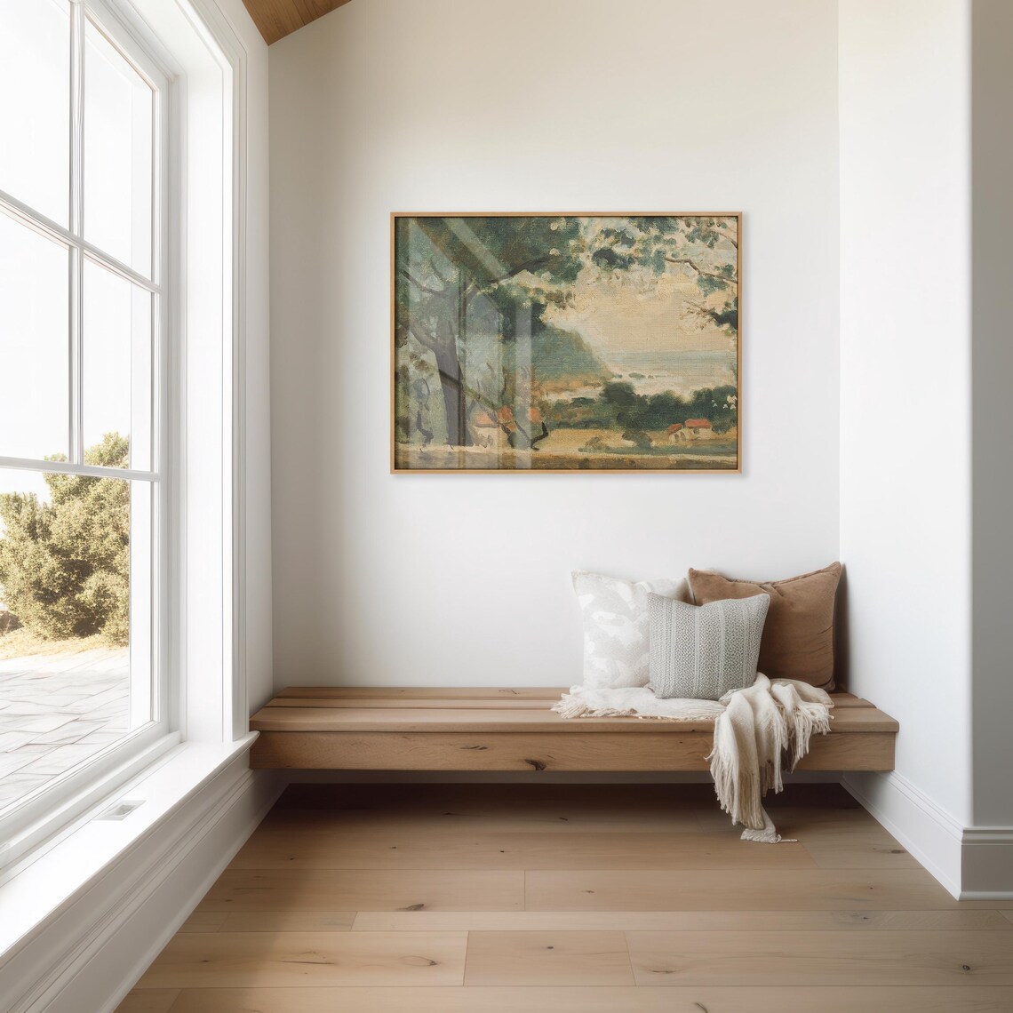 Vintage Ocean Village Cottage Core Art Print - Image 3