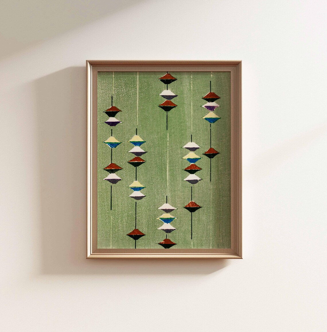 Modern Abstract Pattern, Vintage Geometry Art Print - Image 2