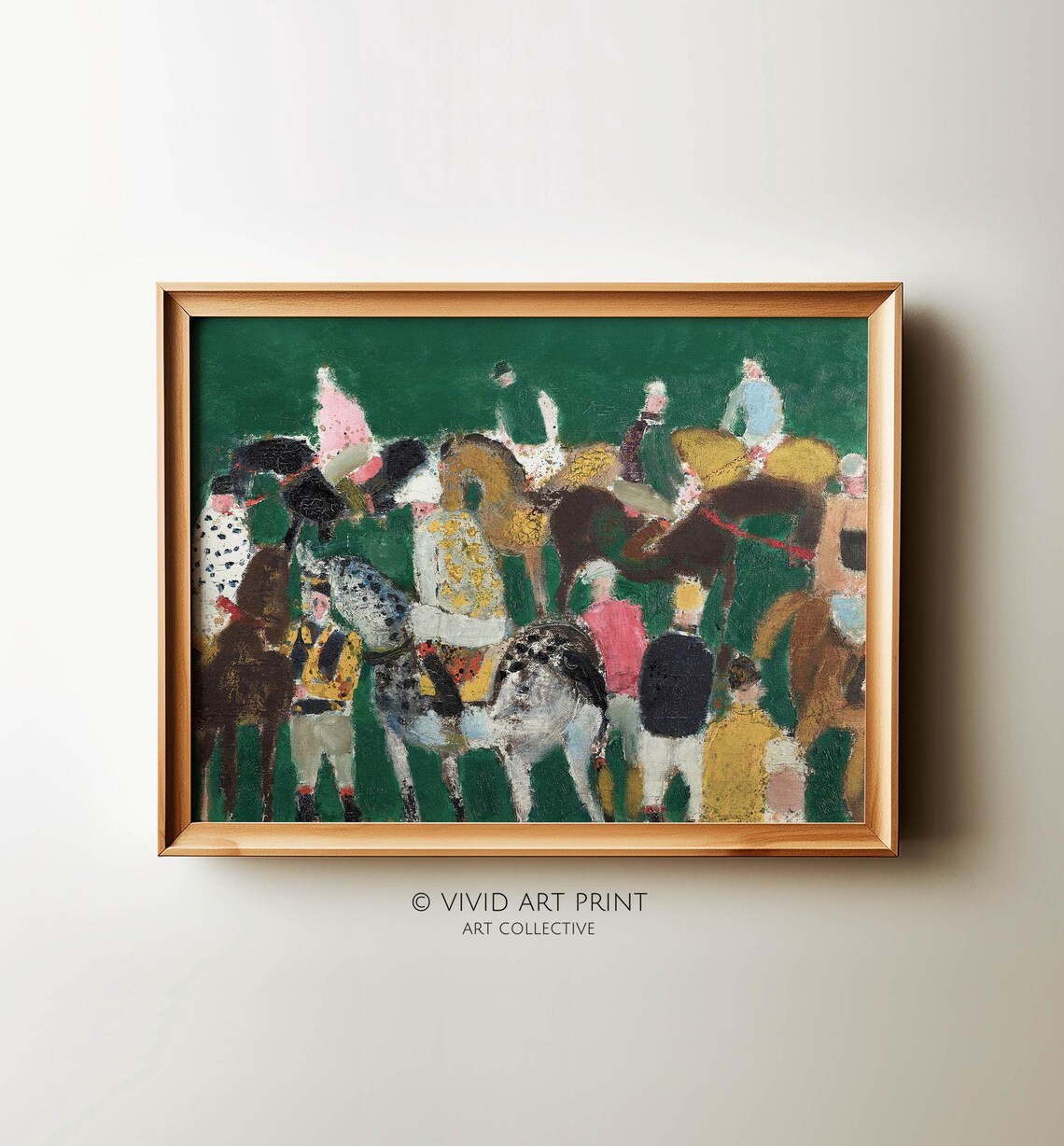 Abstract Equestrian Vintage Cottage Core Landscape