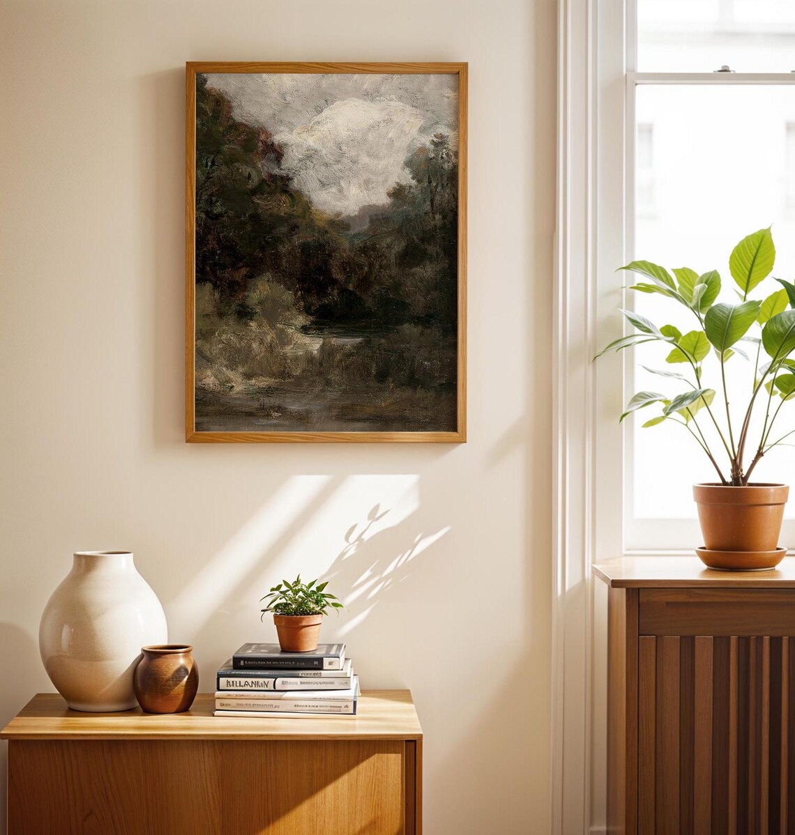 Rustic Cottage Country Landscape, Vintage Farmhouse Decor - Image 2