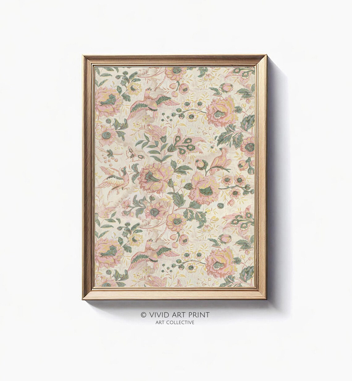 Botanical Vintage Pattern, Roses And Birds