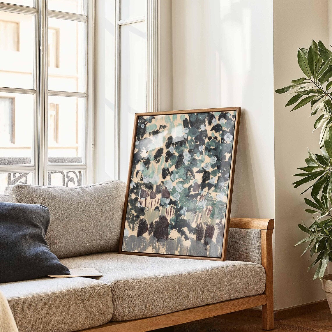 Vintage Botanical Foliage Abstract Modern Art Print - Image 2