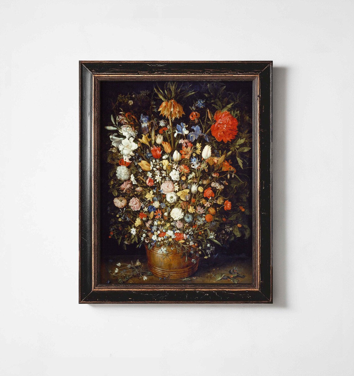 Flowers Basket Wall Art Vintage Still Life Luxury Baroque Home Decor Vivid Art Print Jb 712 - Image 2