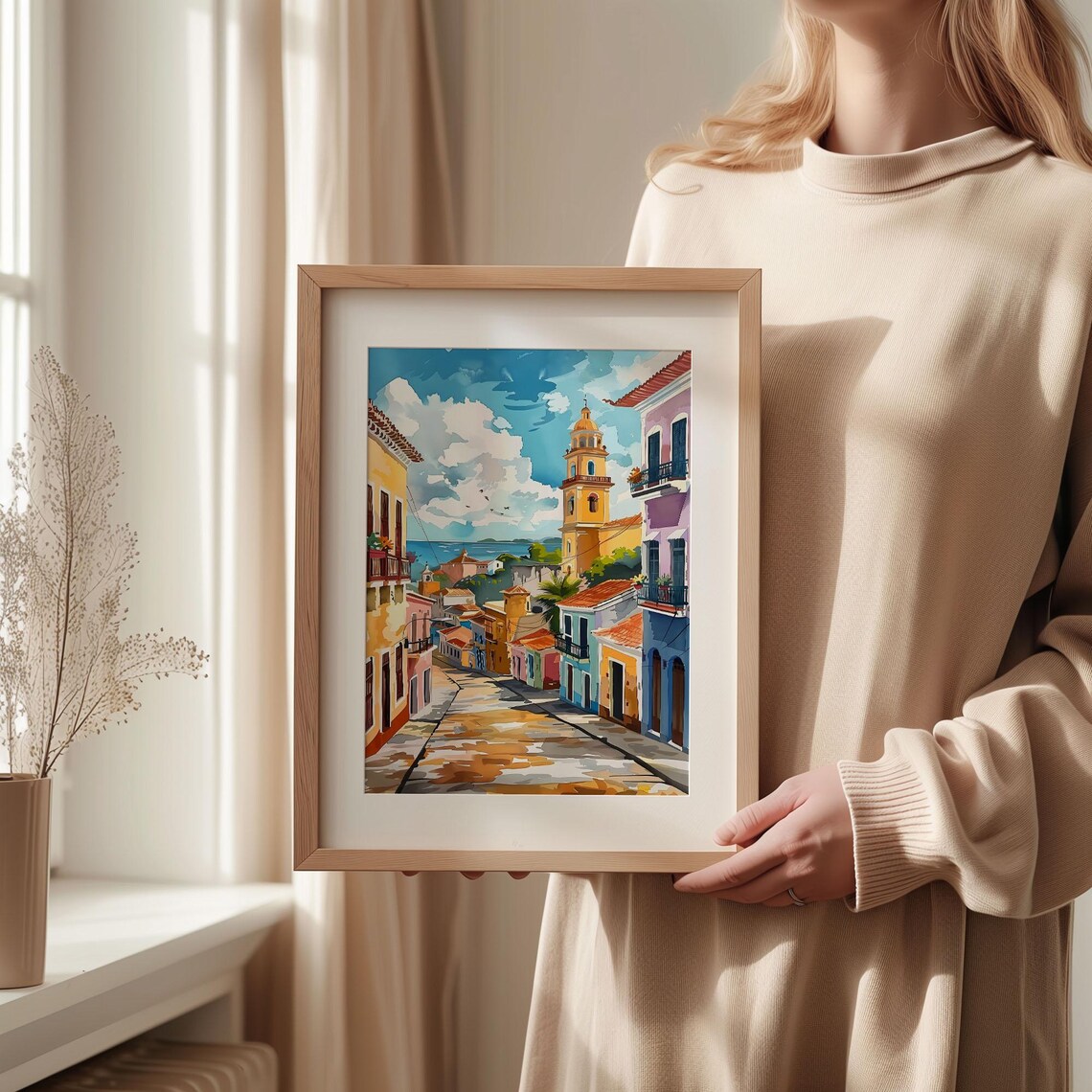 Salvador Watercolor Travel Poster, Brazil Wall Art - Image 2