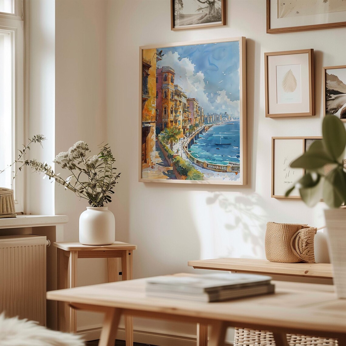 Beirut Watercolor Painting Lebanon Travel Poster - Image 3