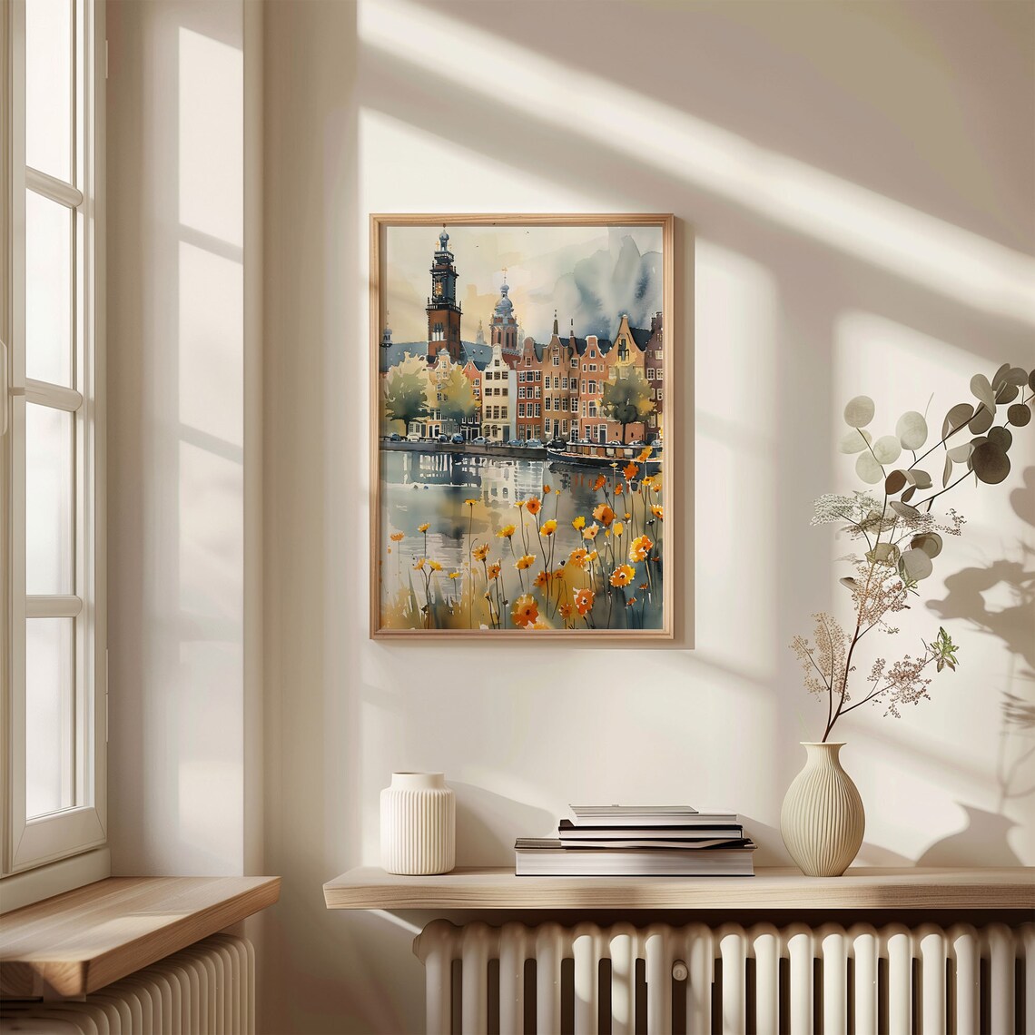 Amsterdam Watercolor Painting Travel Poster, Netherlands - Image 4