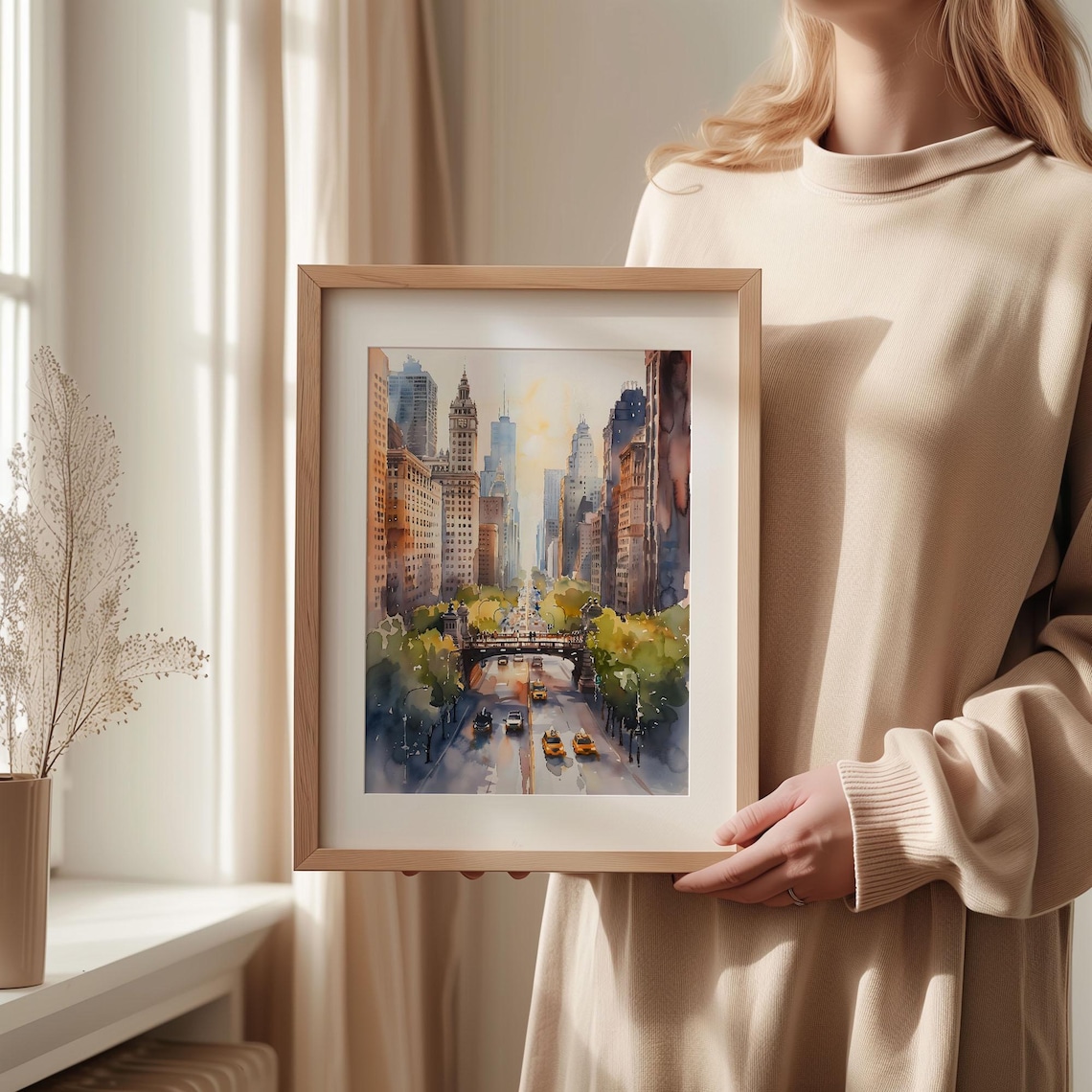 Chicago Watercolor Painting, Chicago Wall Art Print - Image 2