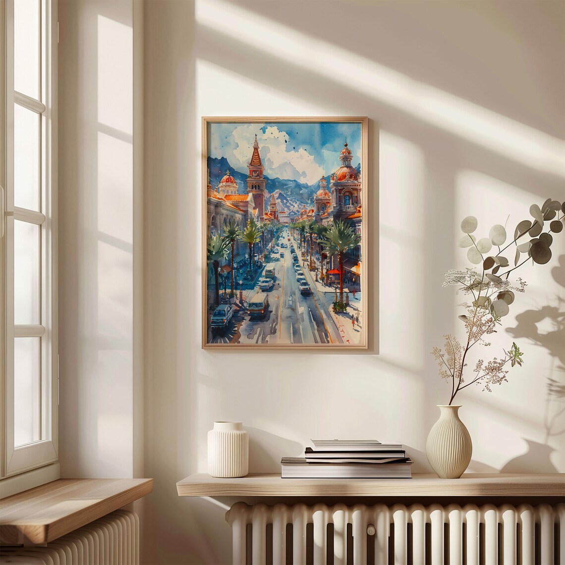 Las Vegas Strip Watercolor Poster Palm Boulevard Casino Domes Peaks - Image 4