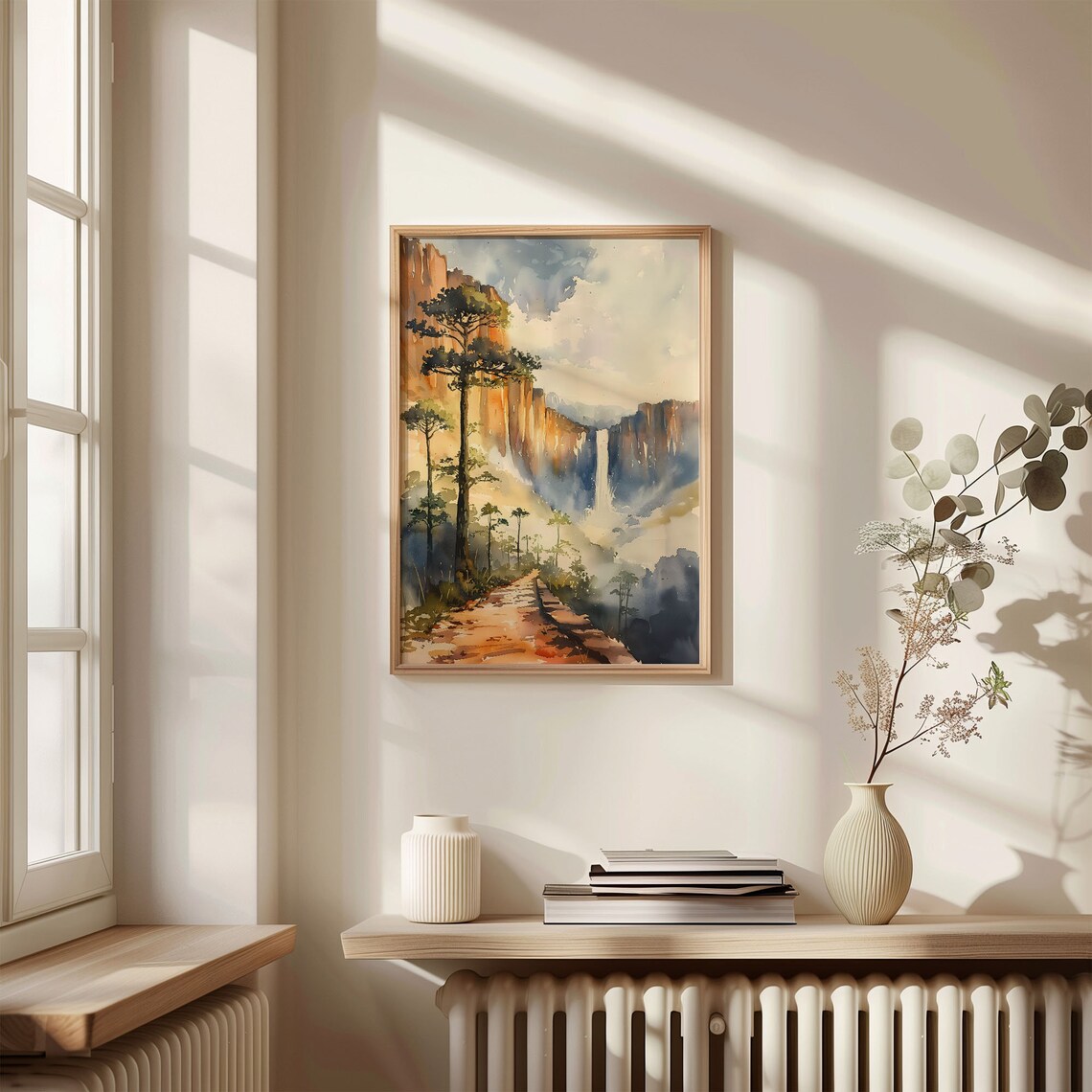 Angel Falls Venezuela Tepui Cliffs Waterfall Watercolor Nature Poster - Image 4