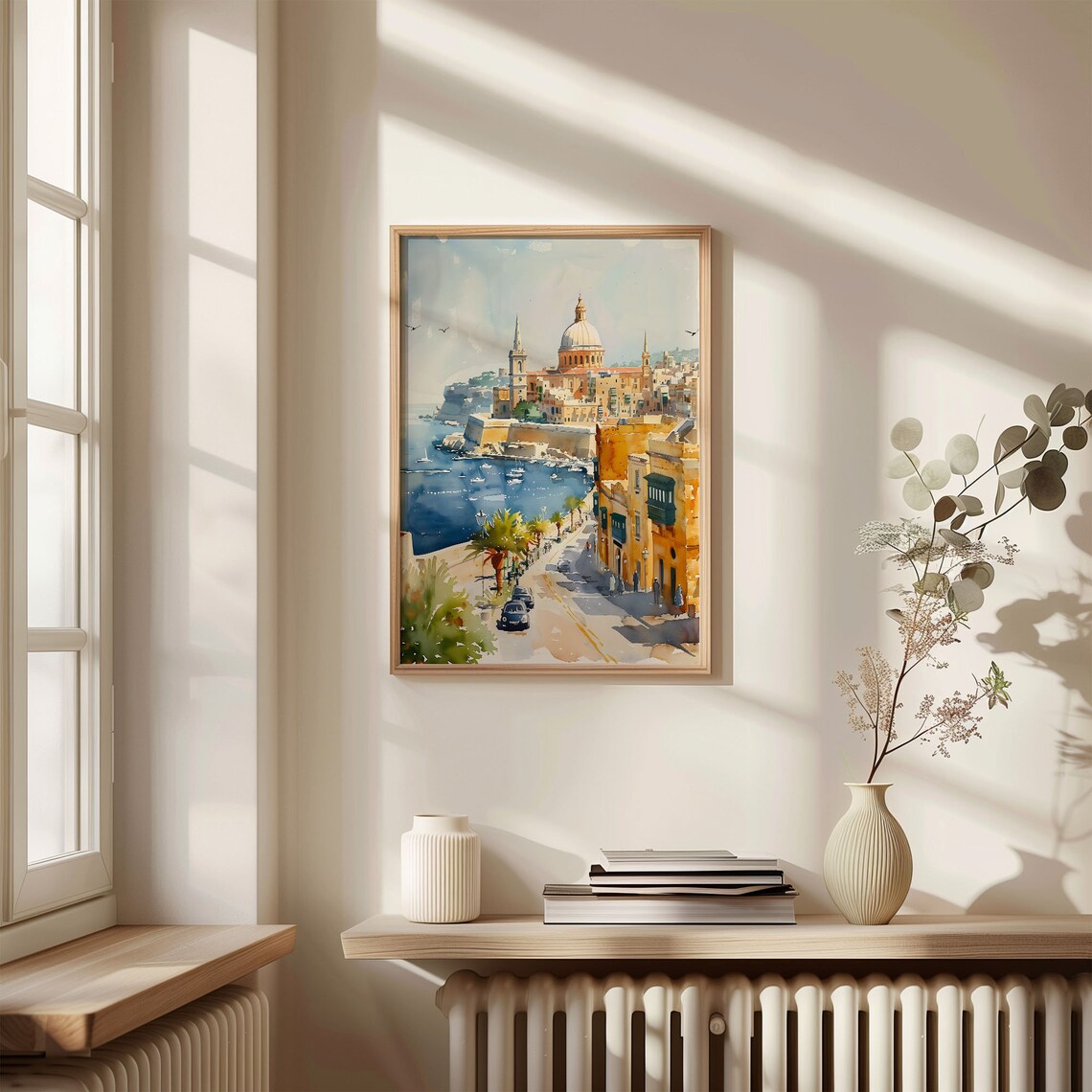 Valletta Malta Watercolor Travel Poster, Wall Art Print - Image 4