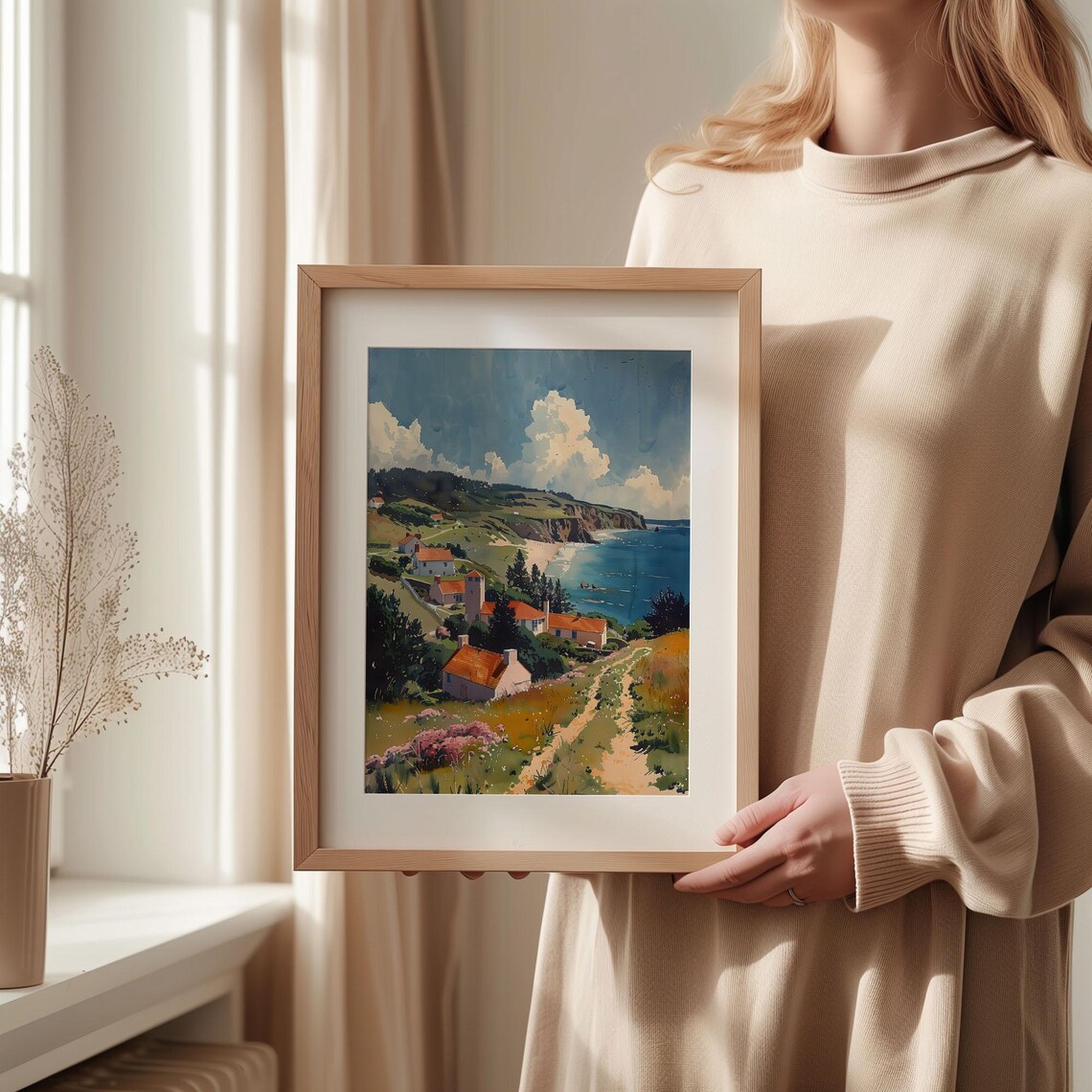 Woolacombe Watercolor Travel Print, Devon Poster - Image 2
