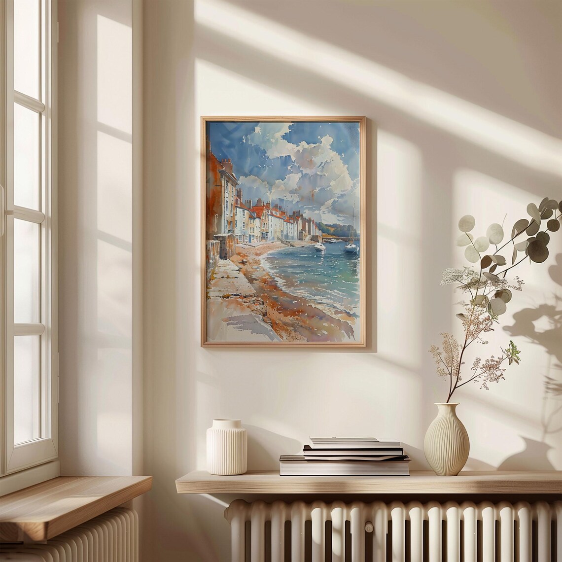 Weymouth England Harbour Seaside Town Boats Watercolor Poster - Image 4