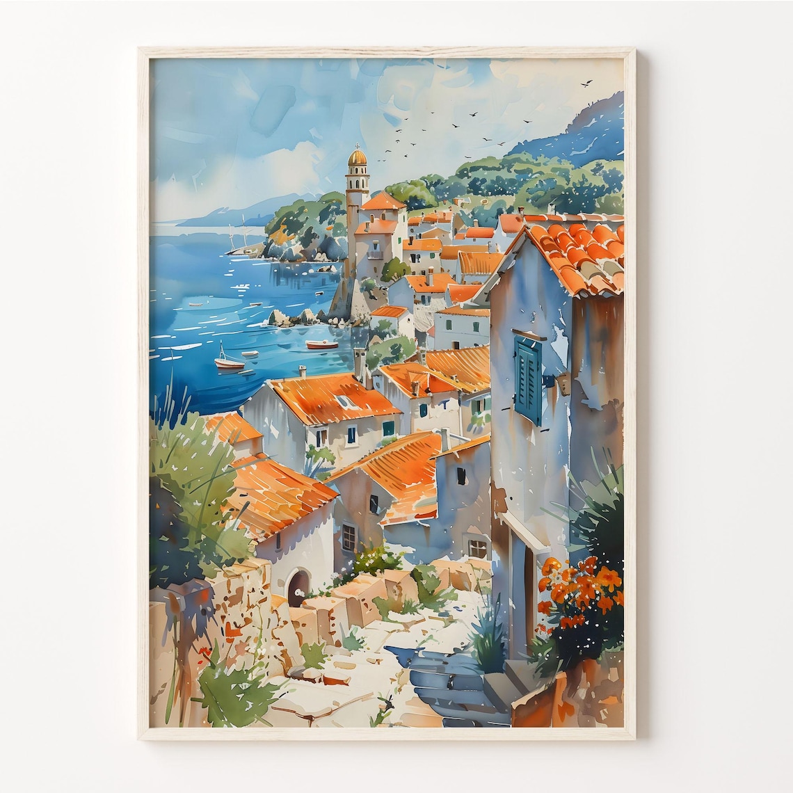 Croatia Watercolor Travel Poster, Europe Wall Art