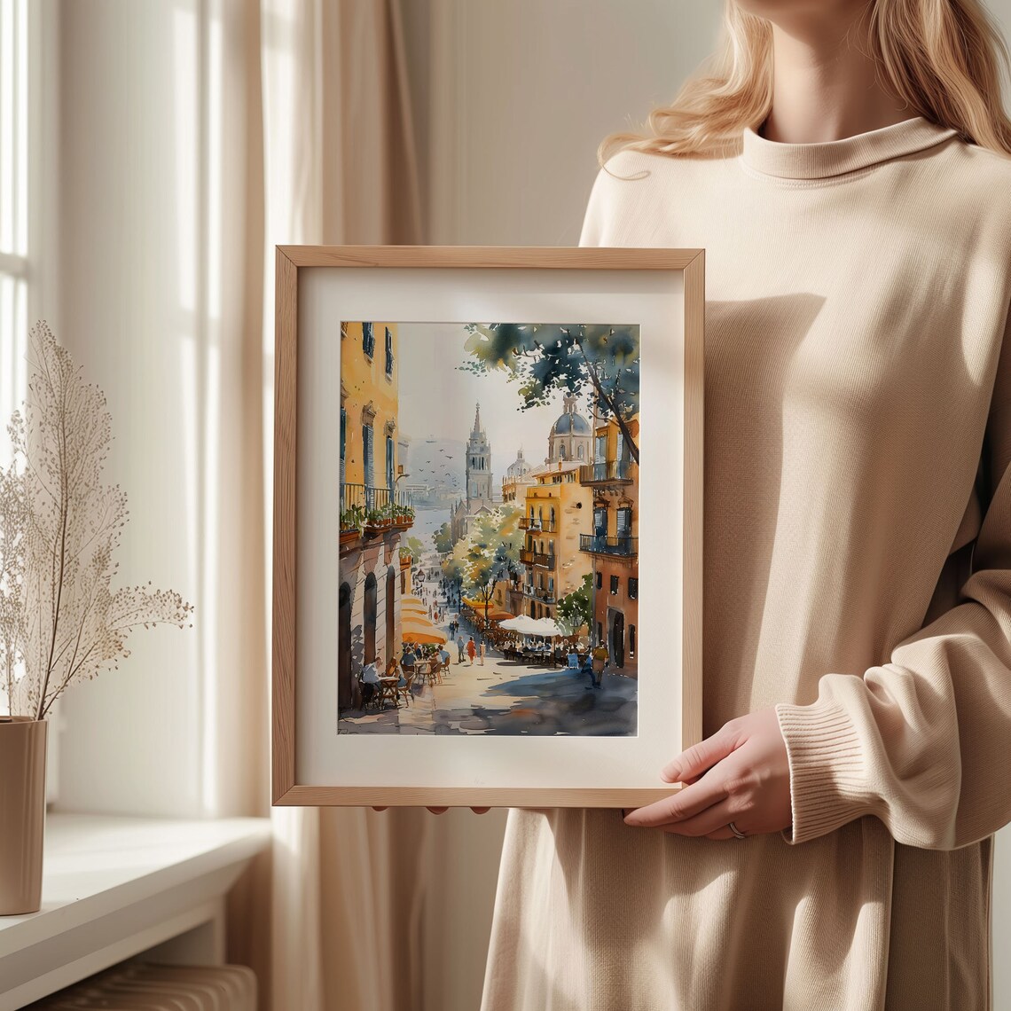 Barcelona Watercolor Painting, Park Guell Travel Poster - Image 2