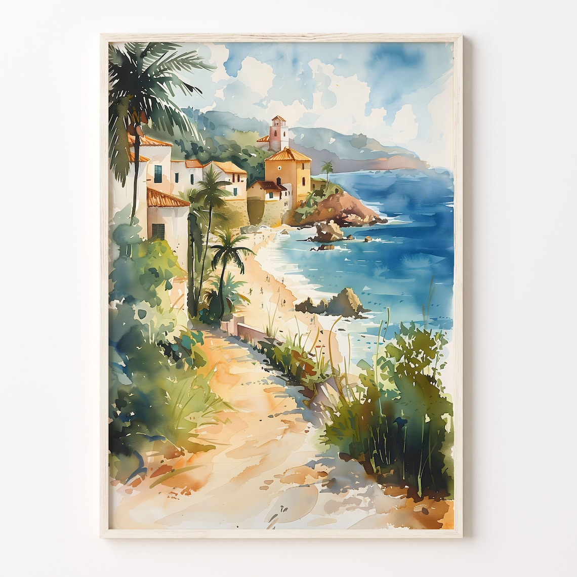 San Juan Watercolor Painting, Puerto Rico Travel Poster