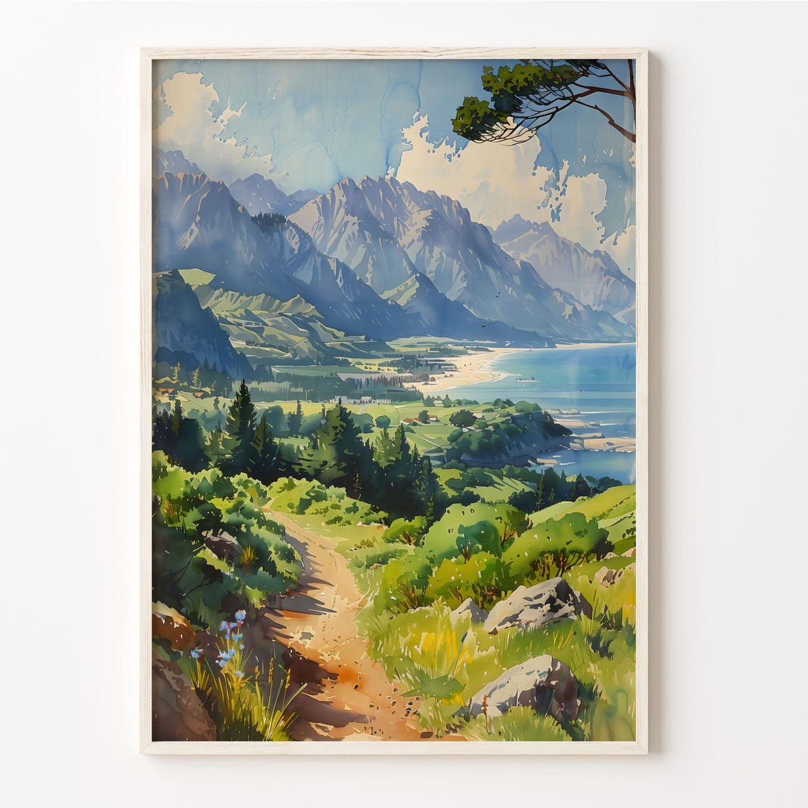 Kaikoura Watercolor Painting Travel Print Poster Wall Art Home Dcor New Zealand Art Art Lover Gift C30 624