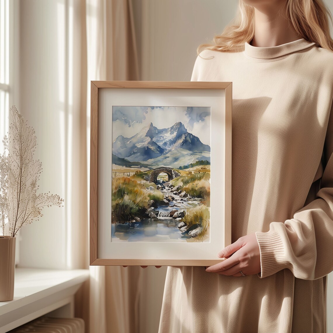Mount Snowdon Watercolor Painting, Wales Landscape Art Print - Image 2