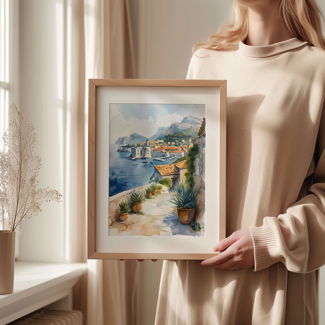 Dubrovnik Watercolor Landscape Art Print, Croatia - Image 2
