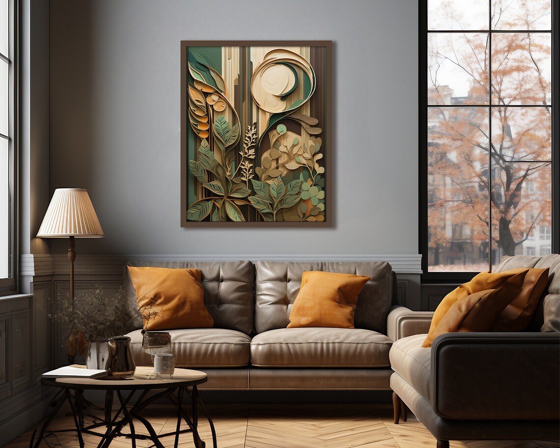 Boho Earth Tones Wood Grain Poster Print - Image 3