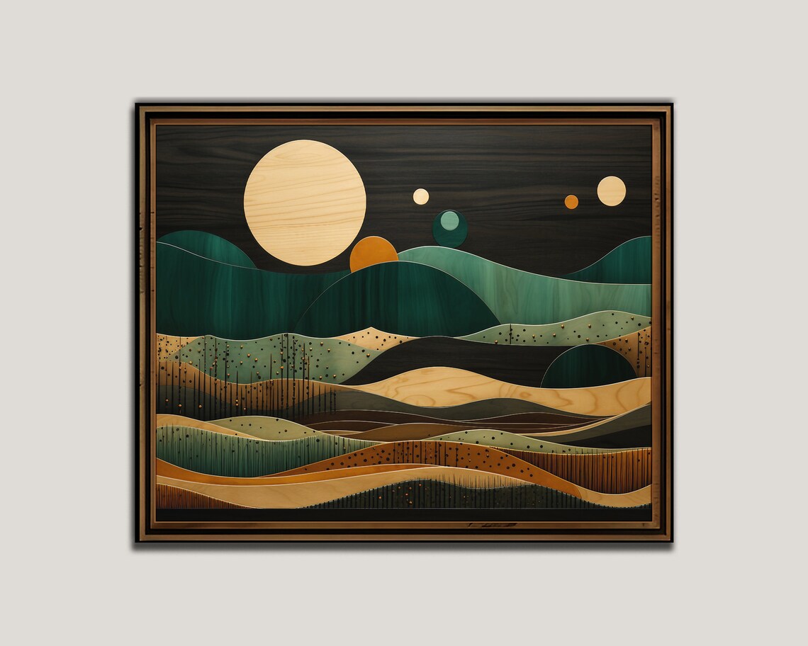 Abstract Landscape Earth Elements Boho Art Print - Image 2