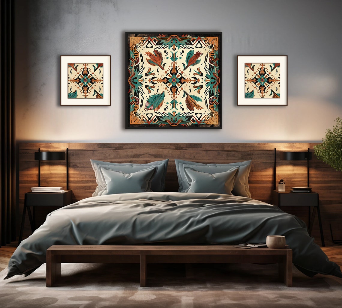 Southwest Style Art Print Western Wall Art Neutral Home Decor Southwest Inspired Fine Art Poster Southwest Wall Art Ethnic Aztec Art - Image 2