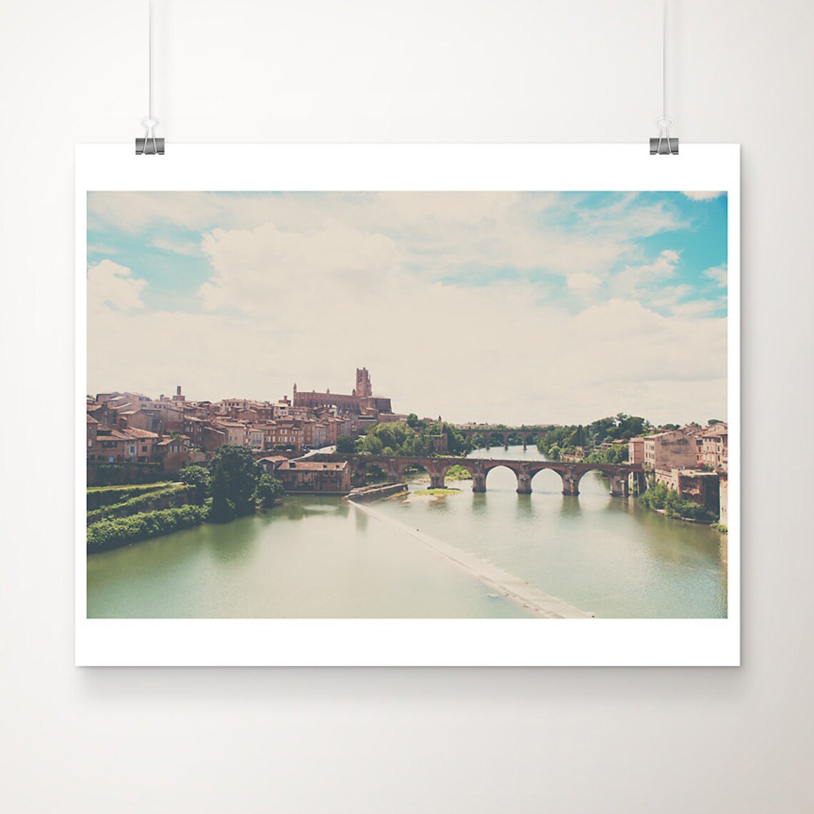 Albi Cathedral Over the River Tarn South France Travel Poster