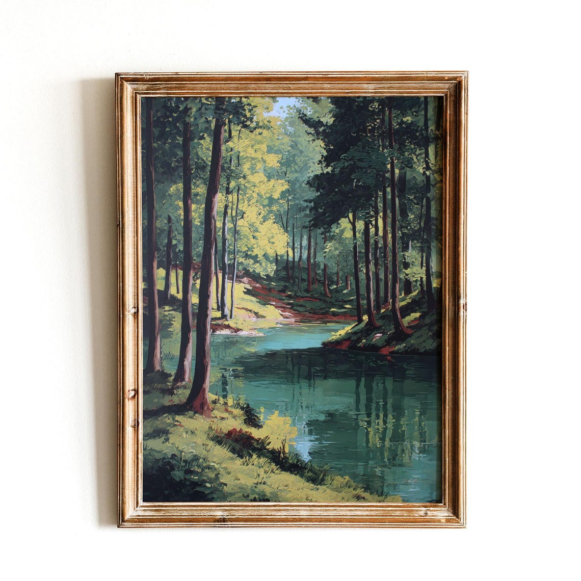 Summer Forest Landscape, Vintage Rustic Decor