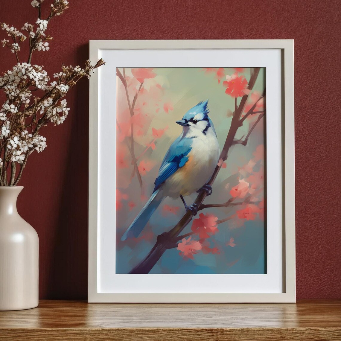 Blue Jay Bird Print, Vintage Farmhouse Decor - Image 3