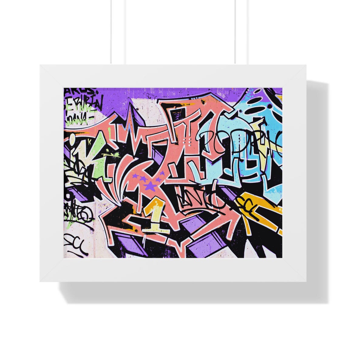 Pink Wildstyle Graffiti Lettering Street Mural Framed Poster - Image 3