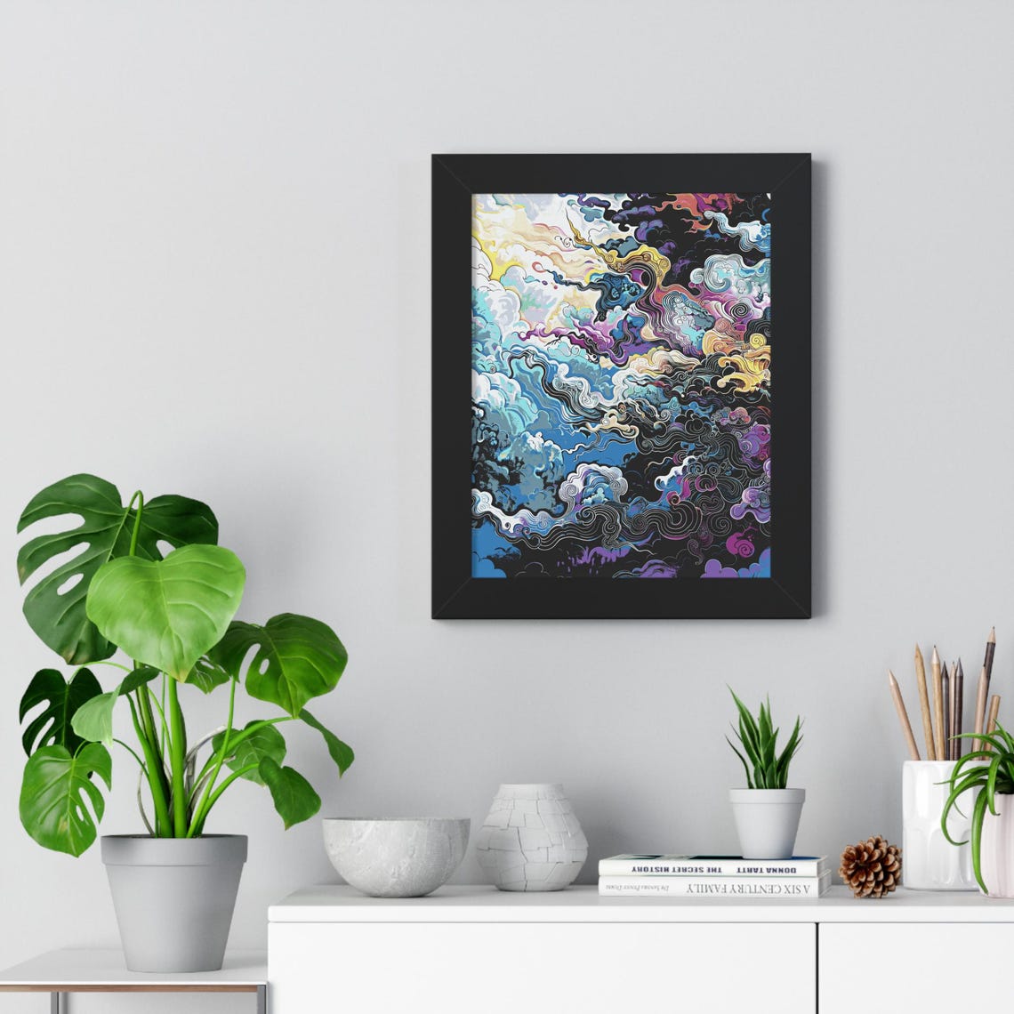 Psychedelic Swirling Cloudscape Dreamy Abstract Waves Art Poster - Image 4