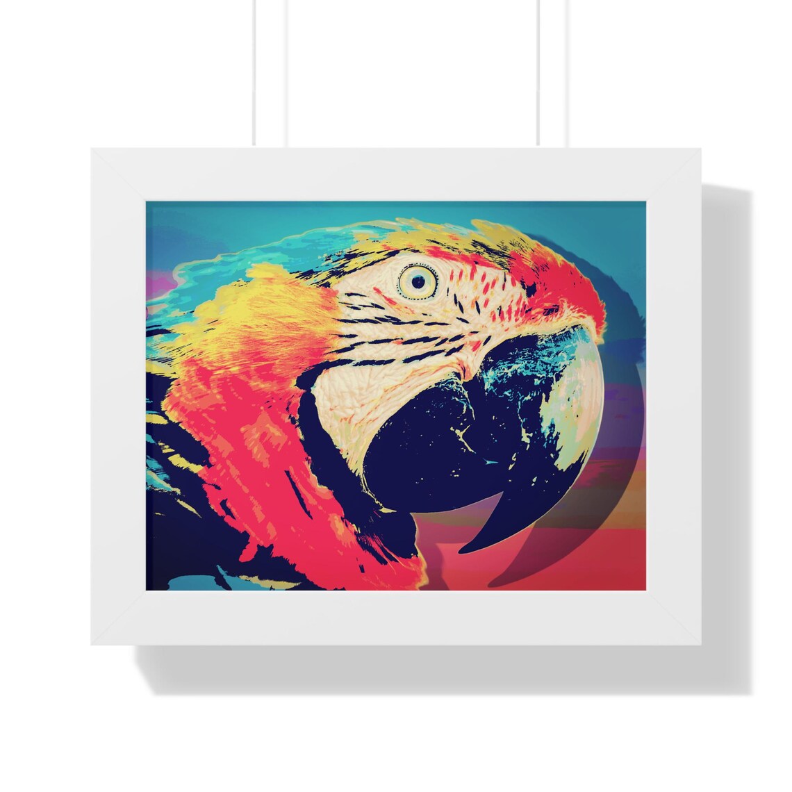 Scarlet Macaw Parrot Profile Portrait in Bold Pop Art Poster - Image 4