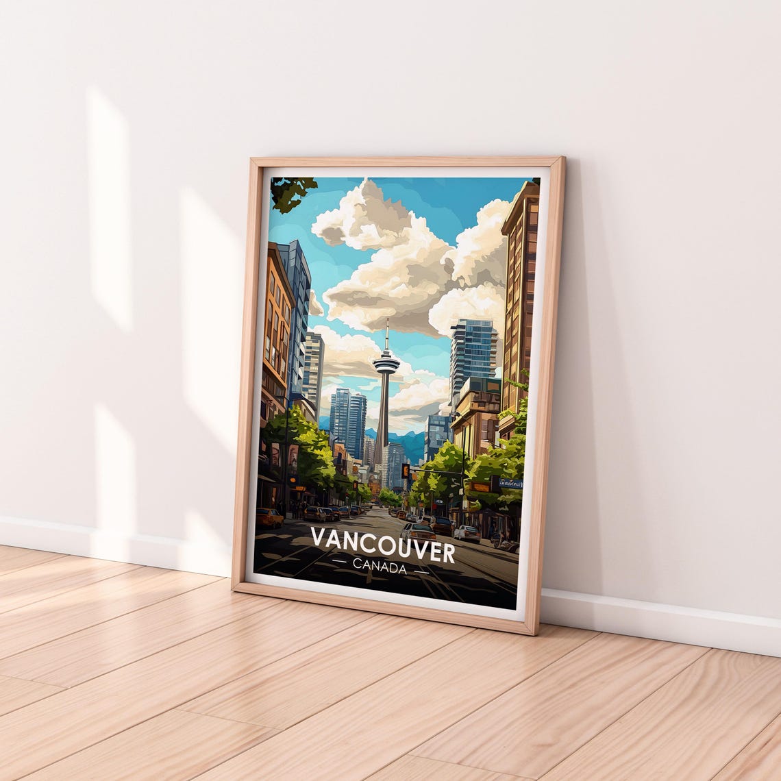 Vancouver Canada Downtown Street Observation Tower Day View Poster - Image 2