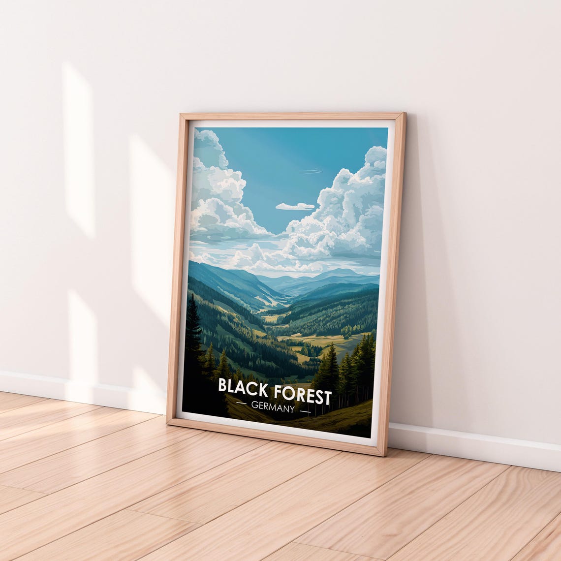 Black Forest Germany Green Valley Forest Retro Travel Poster - Image 2