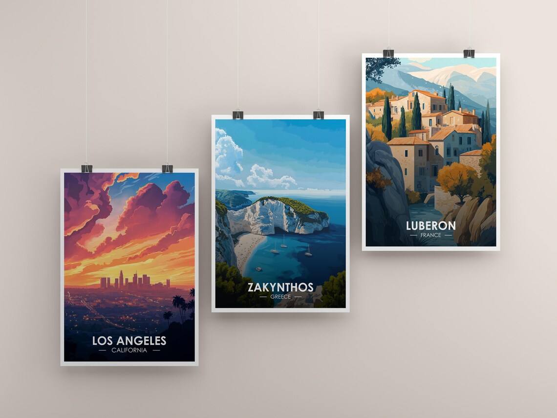 Los Angeles Downtown Skyline Fiery Sunset City Lights Poster - Image 2