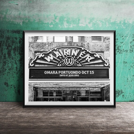 Warner Theatre Milwaukee Omara Portuondo Marquee Black White Print