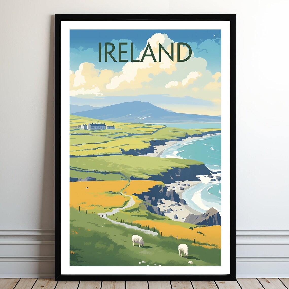 Ireland Travel Poster, Europe Home Decor Art Print