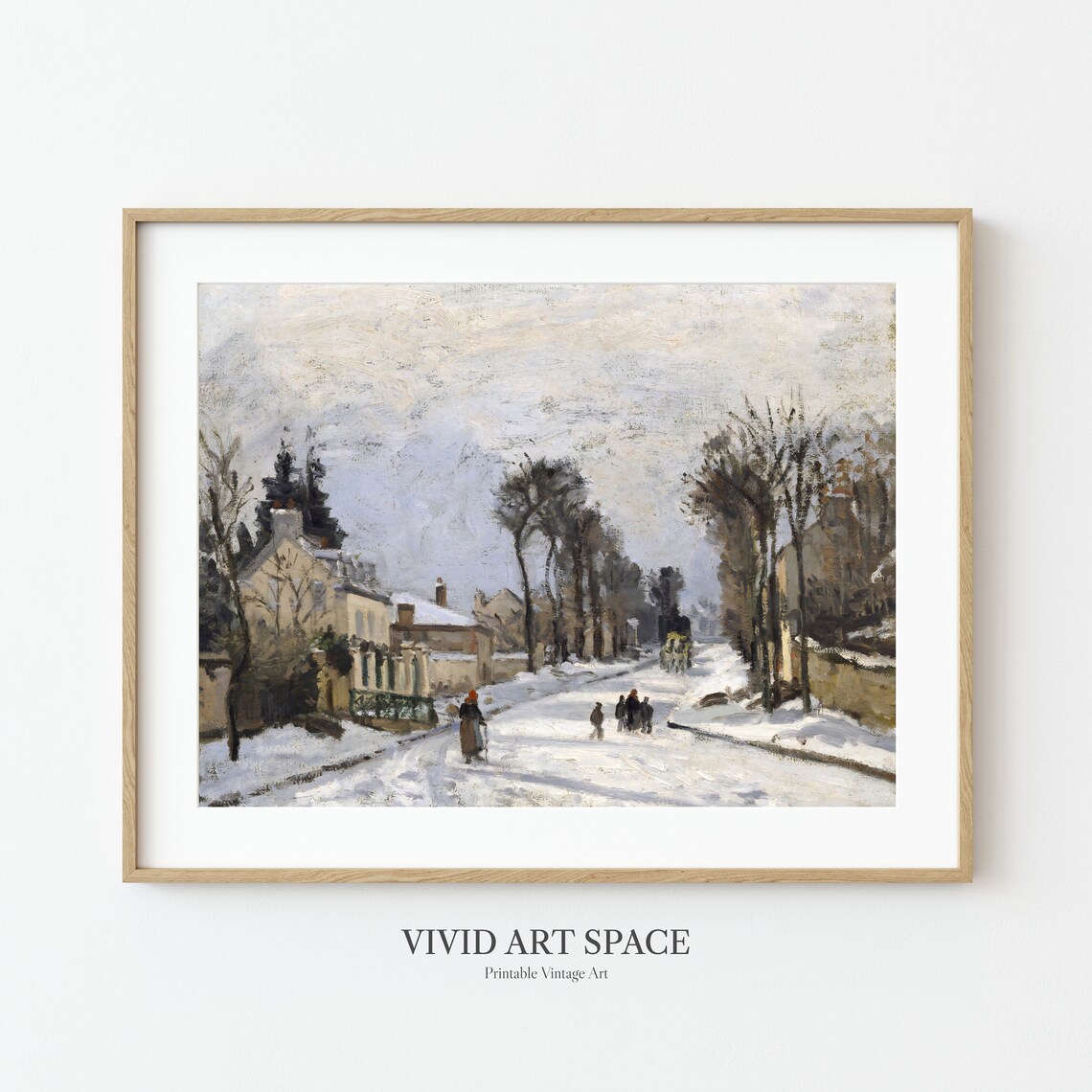 Pissarro Road To Versailles Snowy Winter Street Figures Poster - Image 2
