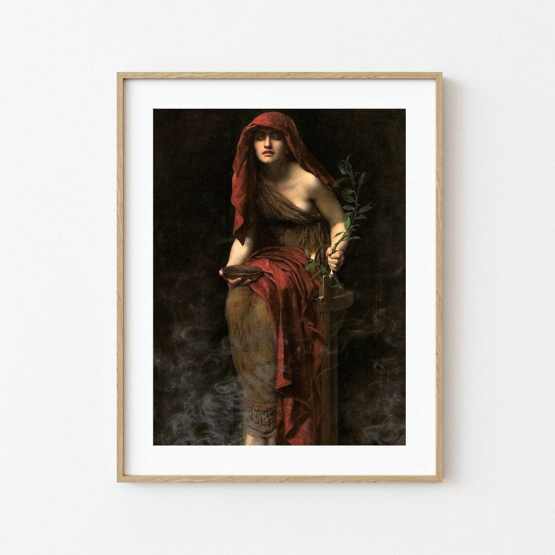 Priestess Of Delphi By John Collier Vintage Portrait Art Print - Image 3