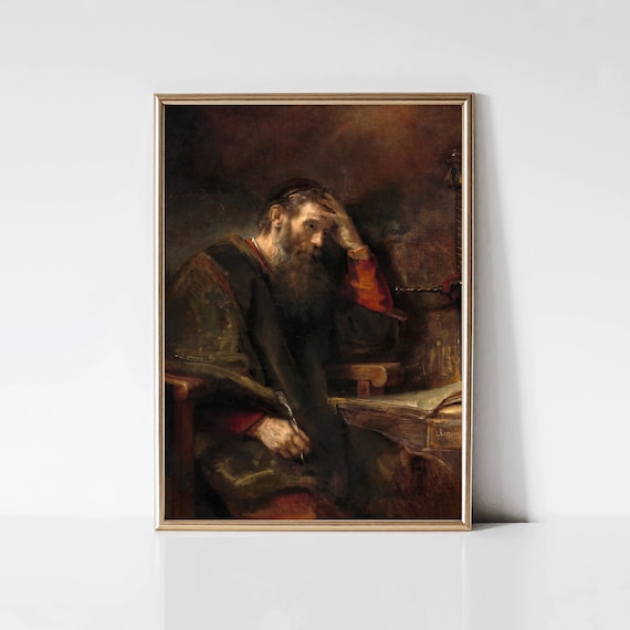 Apostle Paul By Rembrandt Dark Academia Print Classical Art Print Baroque Painting Print Printable Wall Art