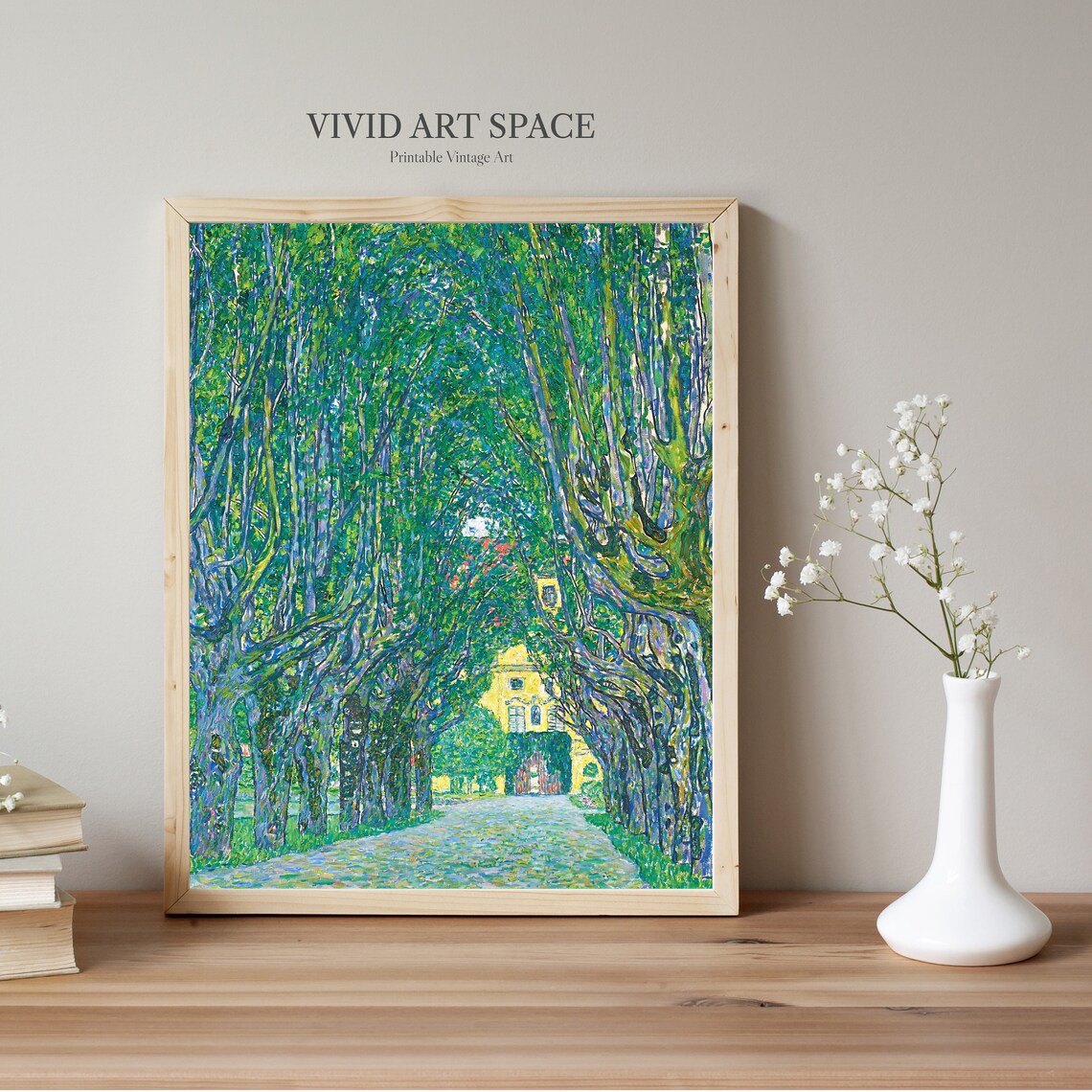 Gustav Klimt Avenue In The Park, Modernist Cityscape Art Print - Image 3