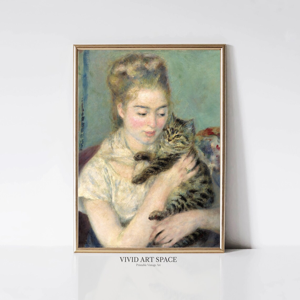 Renoir-Inspired Woman With A Cat Art Print