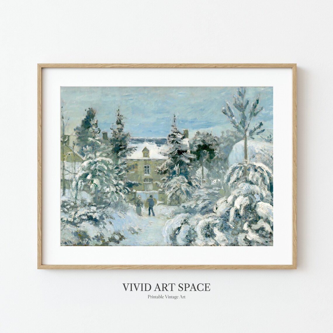 Camille Pissarro House at Montfoucault Snowy Winter Art Print - Image 2